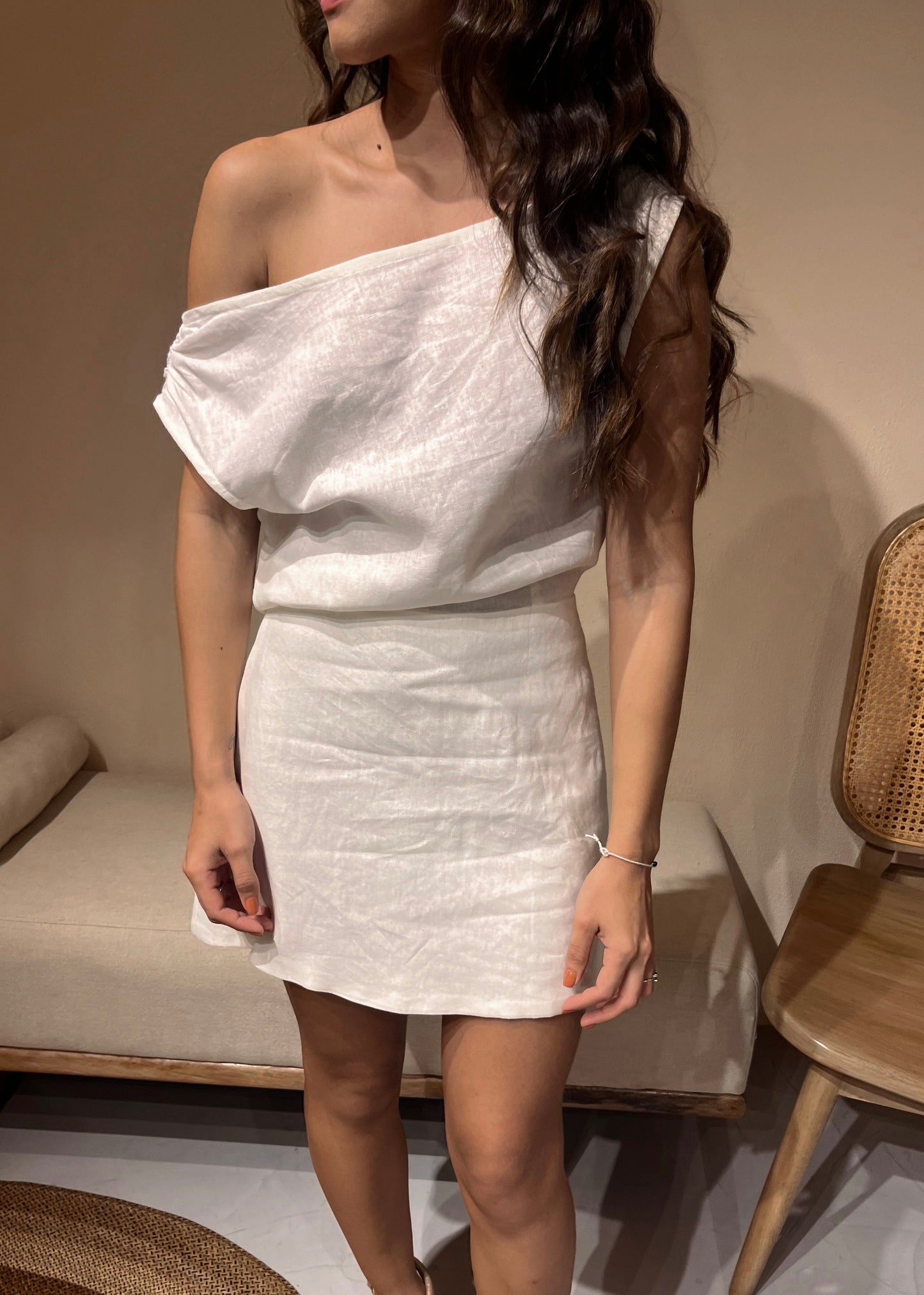 OFF SHOULDER DRESS - IVORY