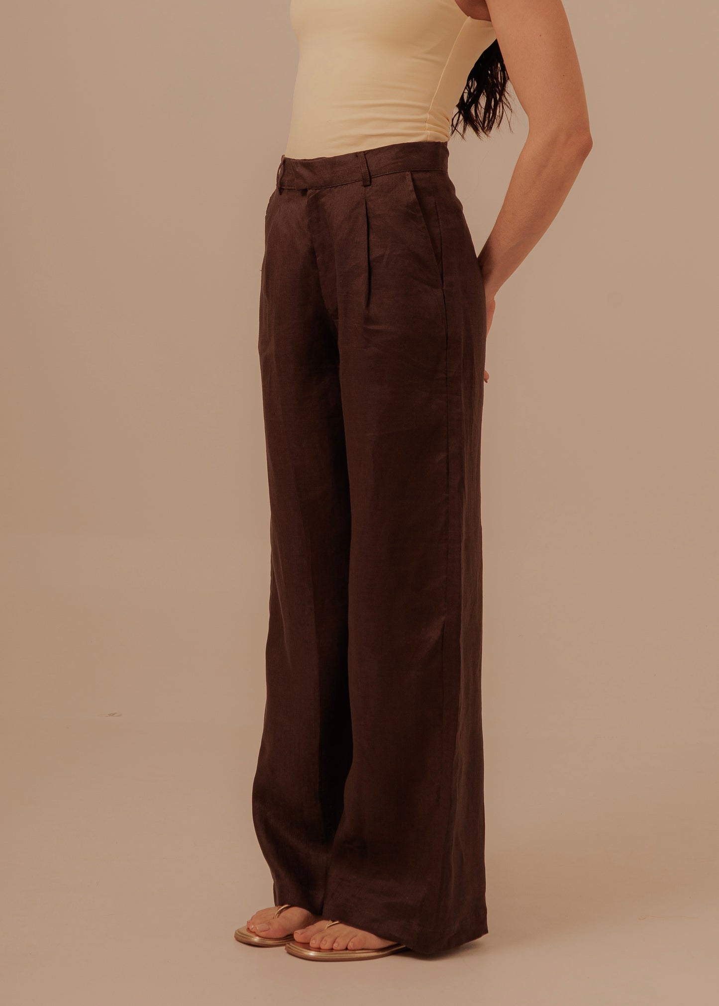 SUIT PANTS - DEEP BROWN
