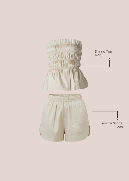 SHIRING SET COTTON  - IVORY