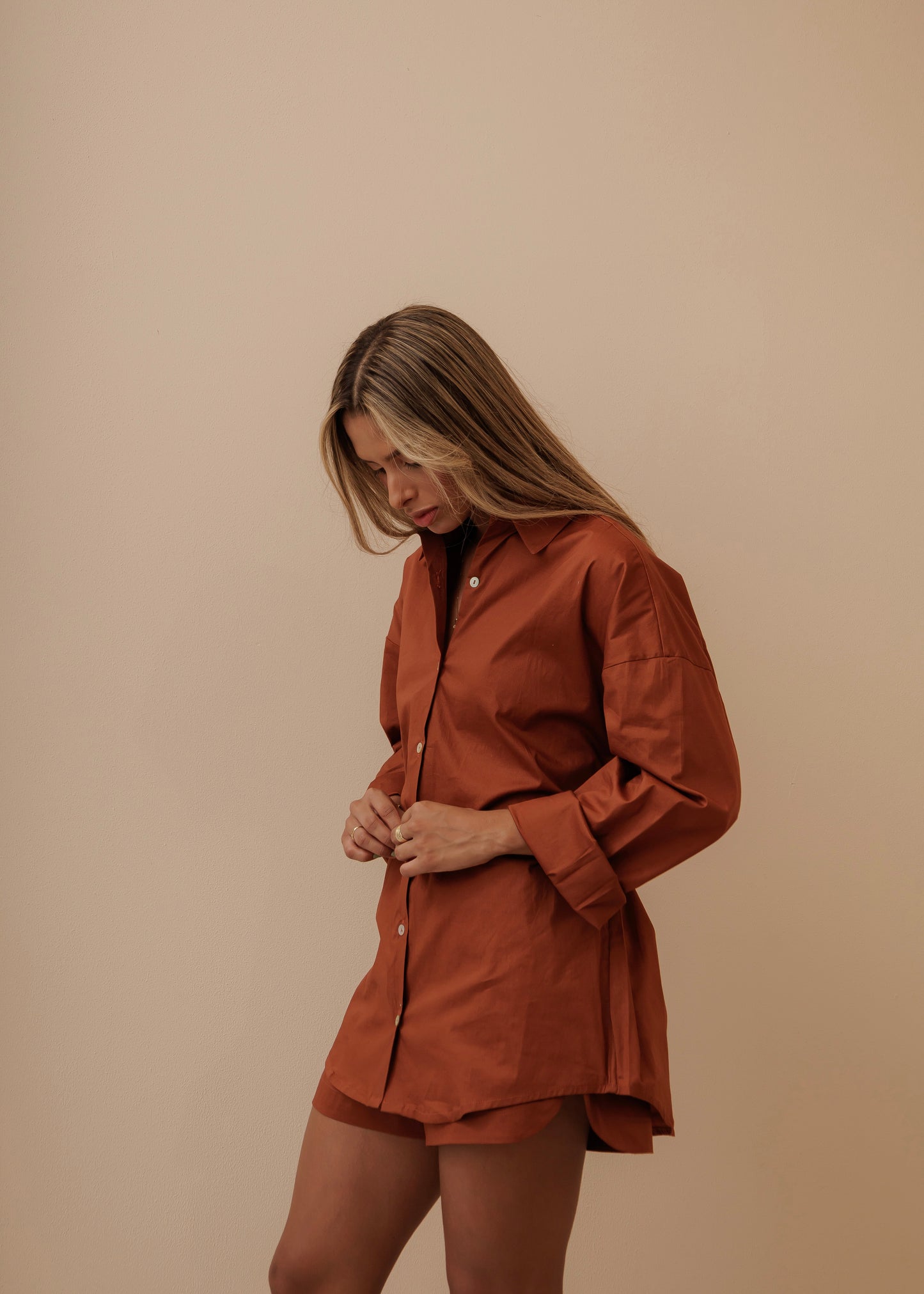OVERSIZED SHIRT - ESPRESSO