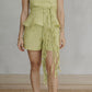 CROSSED STRAPS TOP LIME - PRIME LINEN