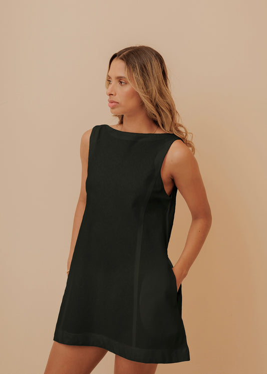 LUSH MINI DRESS - BLACK