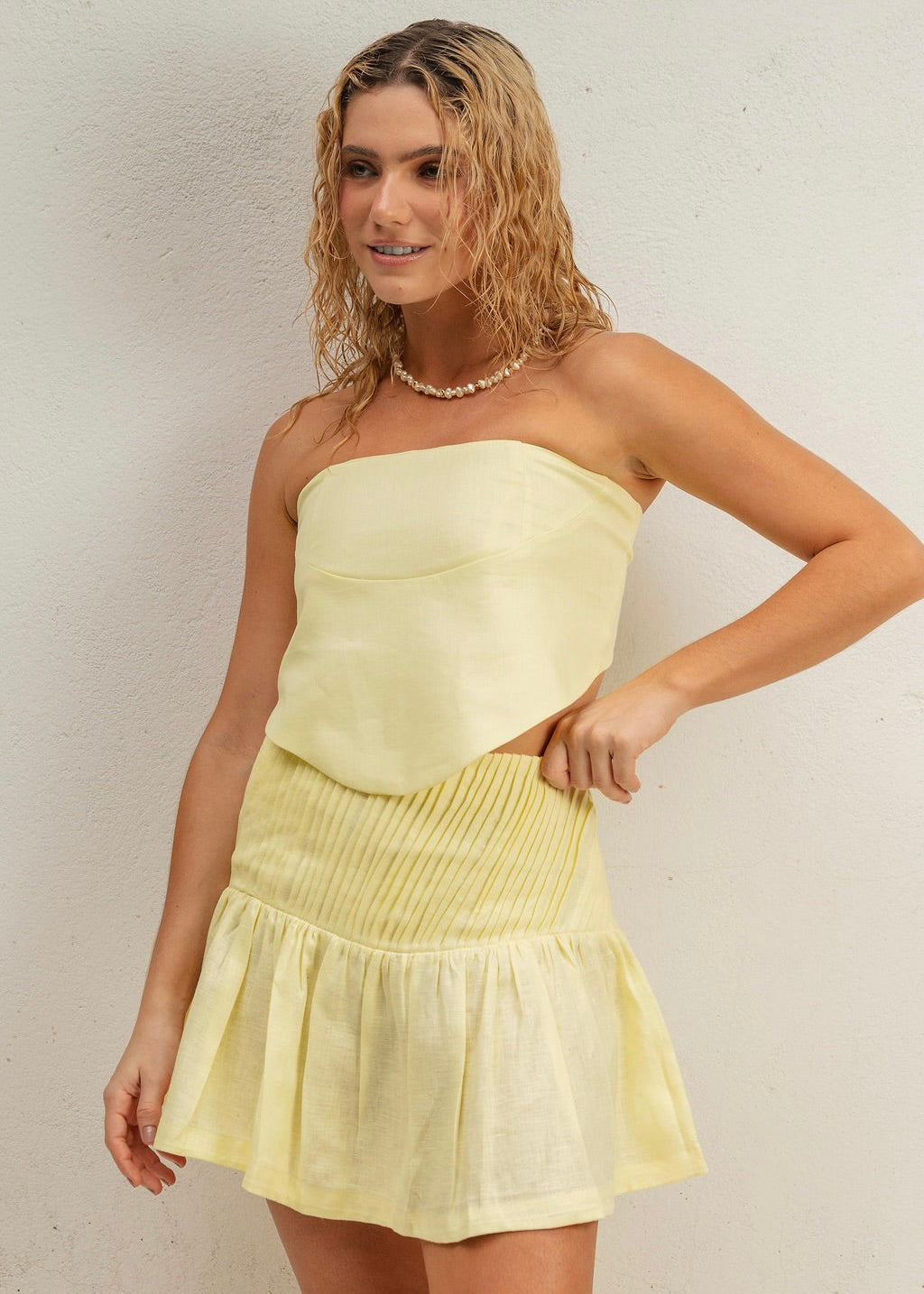 FOLD SKIRT SET - HAPPY YELLOW