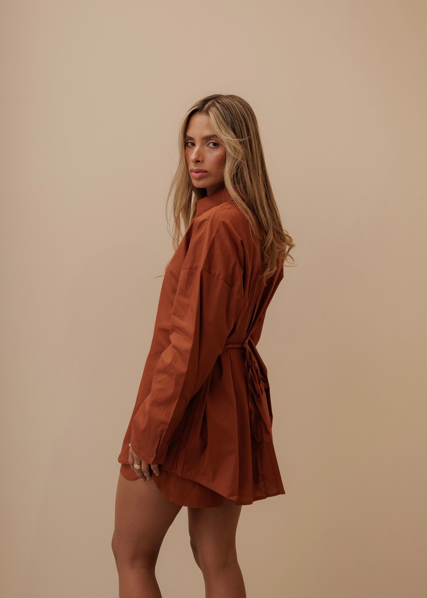 OVERSIZED SHIRT - ESPRESSO