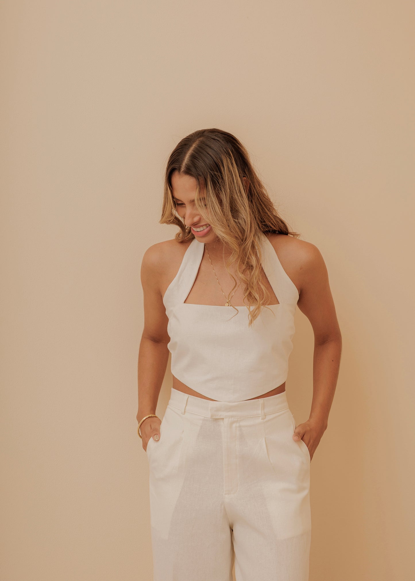 BACK BOW TOP-IVORY