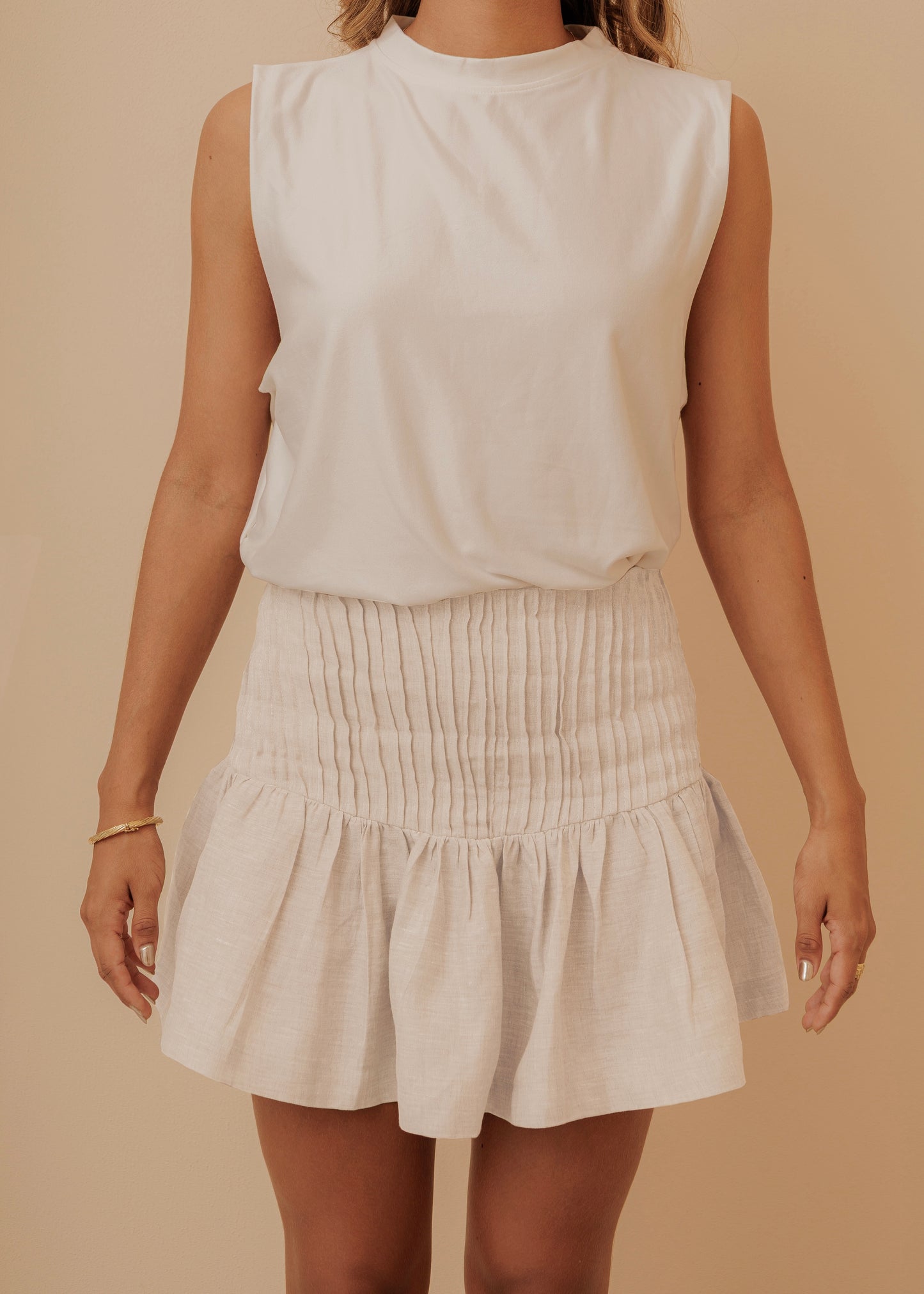 FOLD SKIRT - IVORY