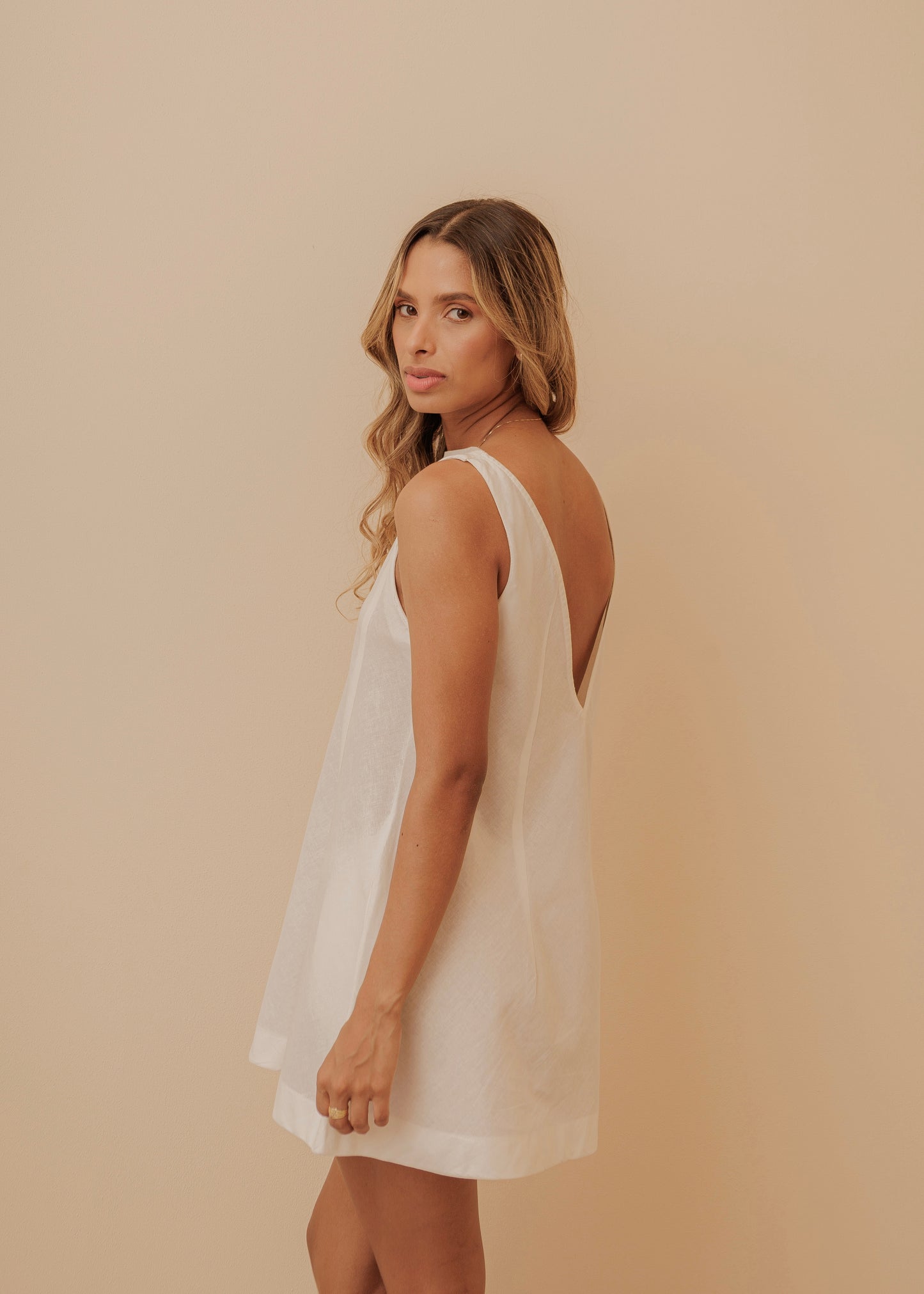 LUSH MINI DRESS - IVORY