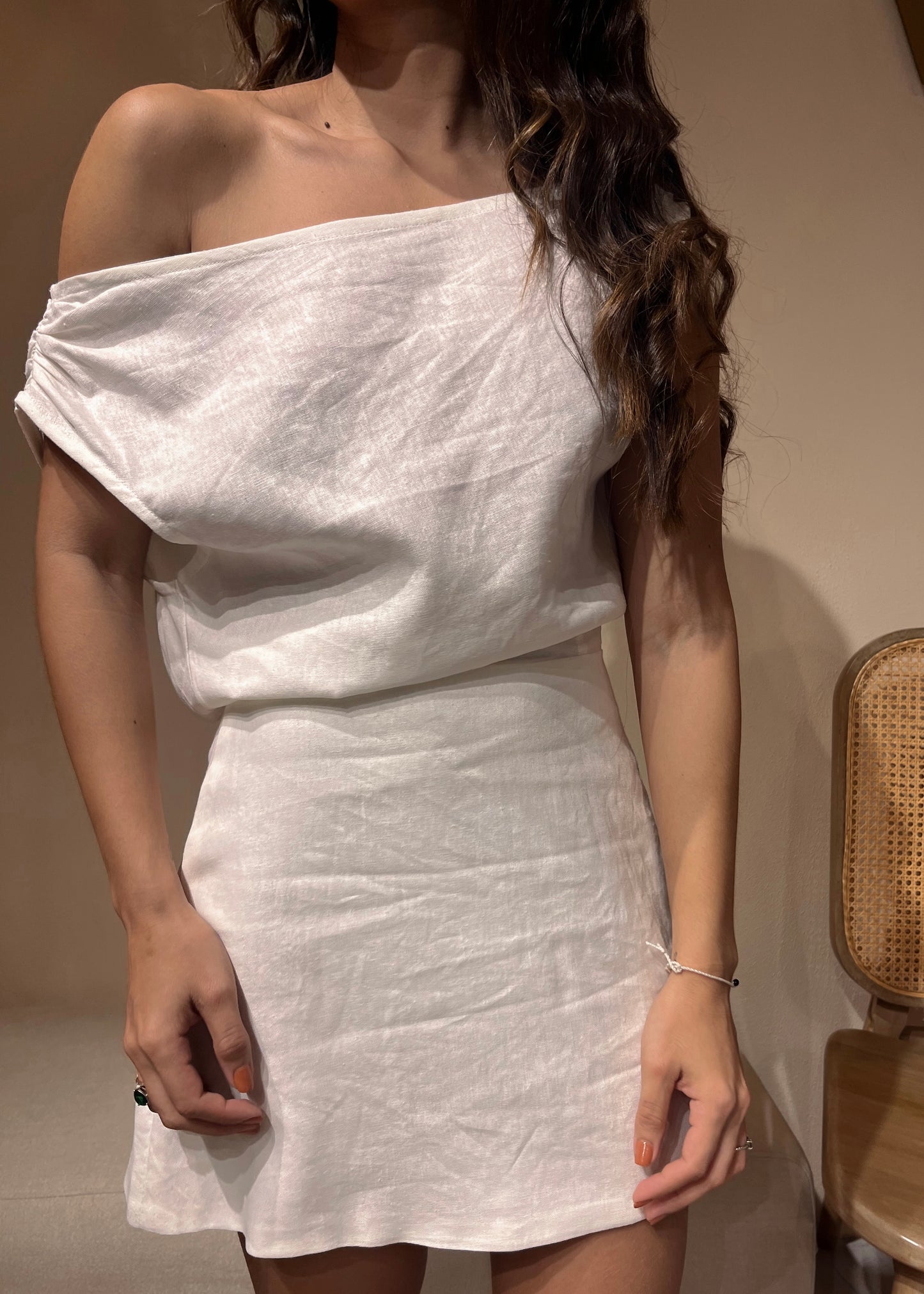 OFF SHOULDER DRESS - IVORY