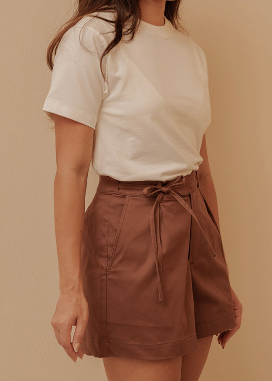 COTTON SHORT - ESPRESSO