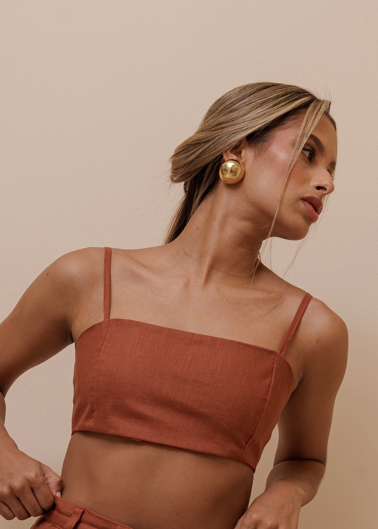 NIGHT CROPTOP - ESPRESSO