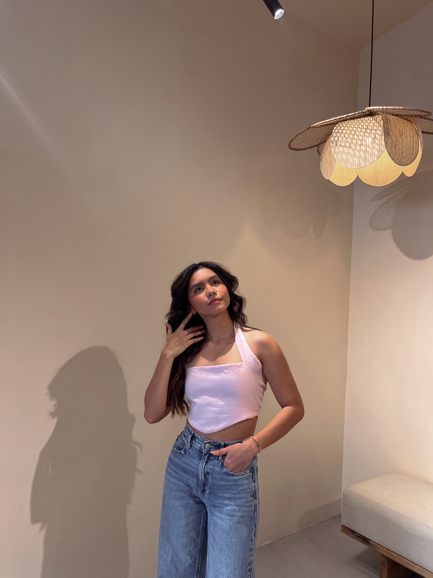 BACK BOW TOP - DUSTY ROSE
