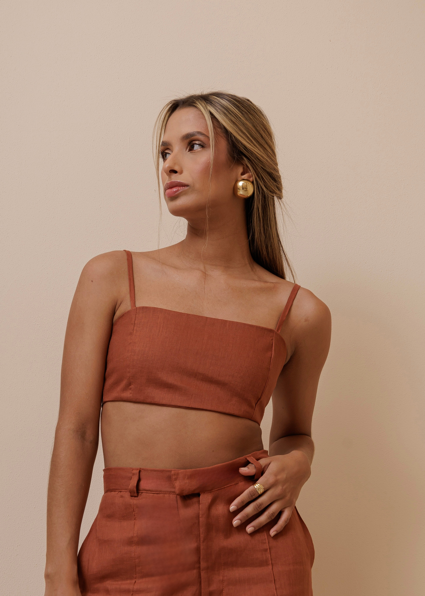 NIGHT CROPTOP - ESPRESSO