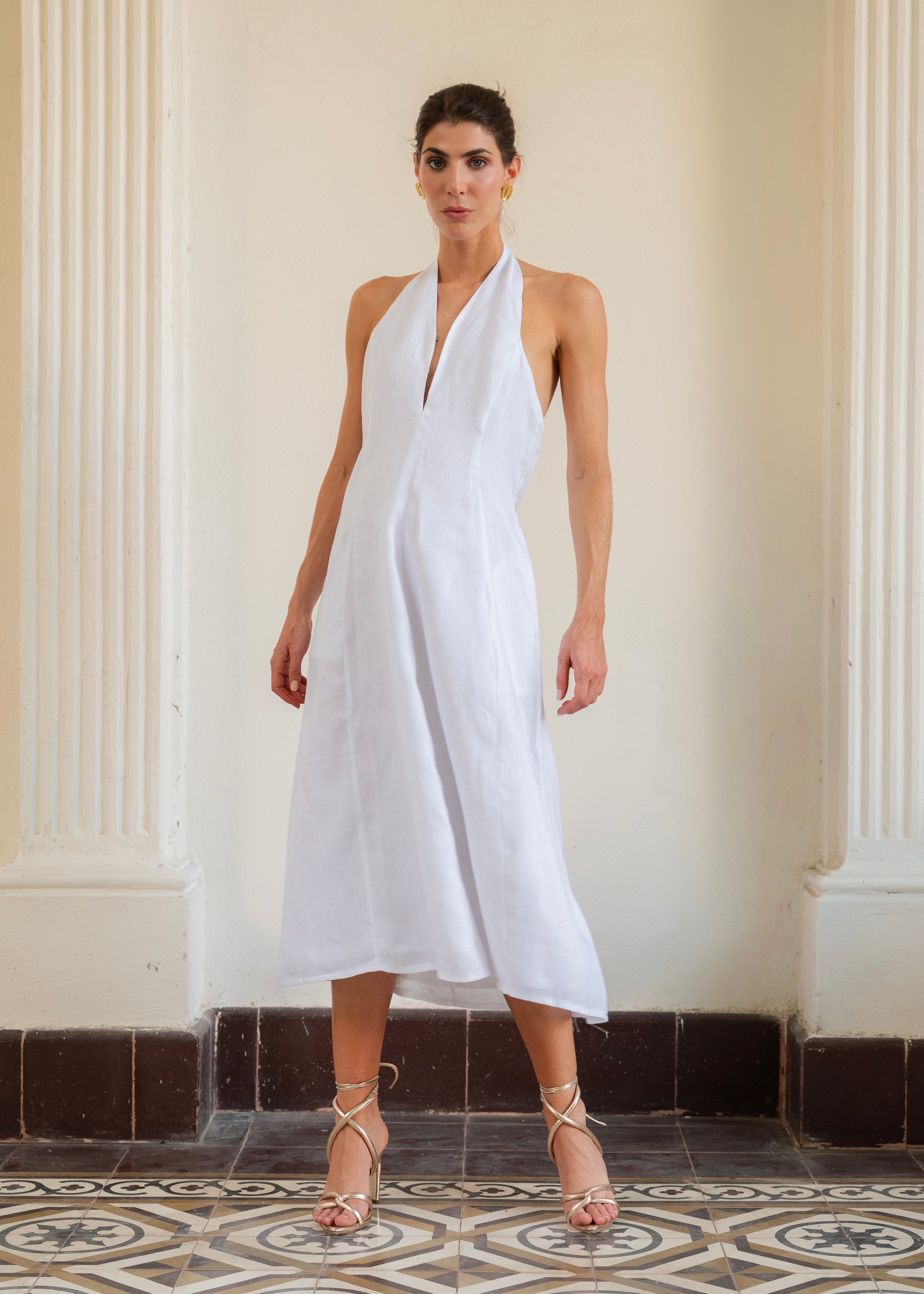 One of a Kind Midi Dress- Coconut White