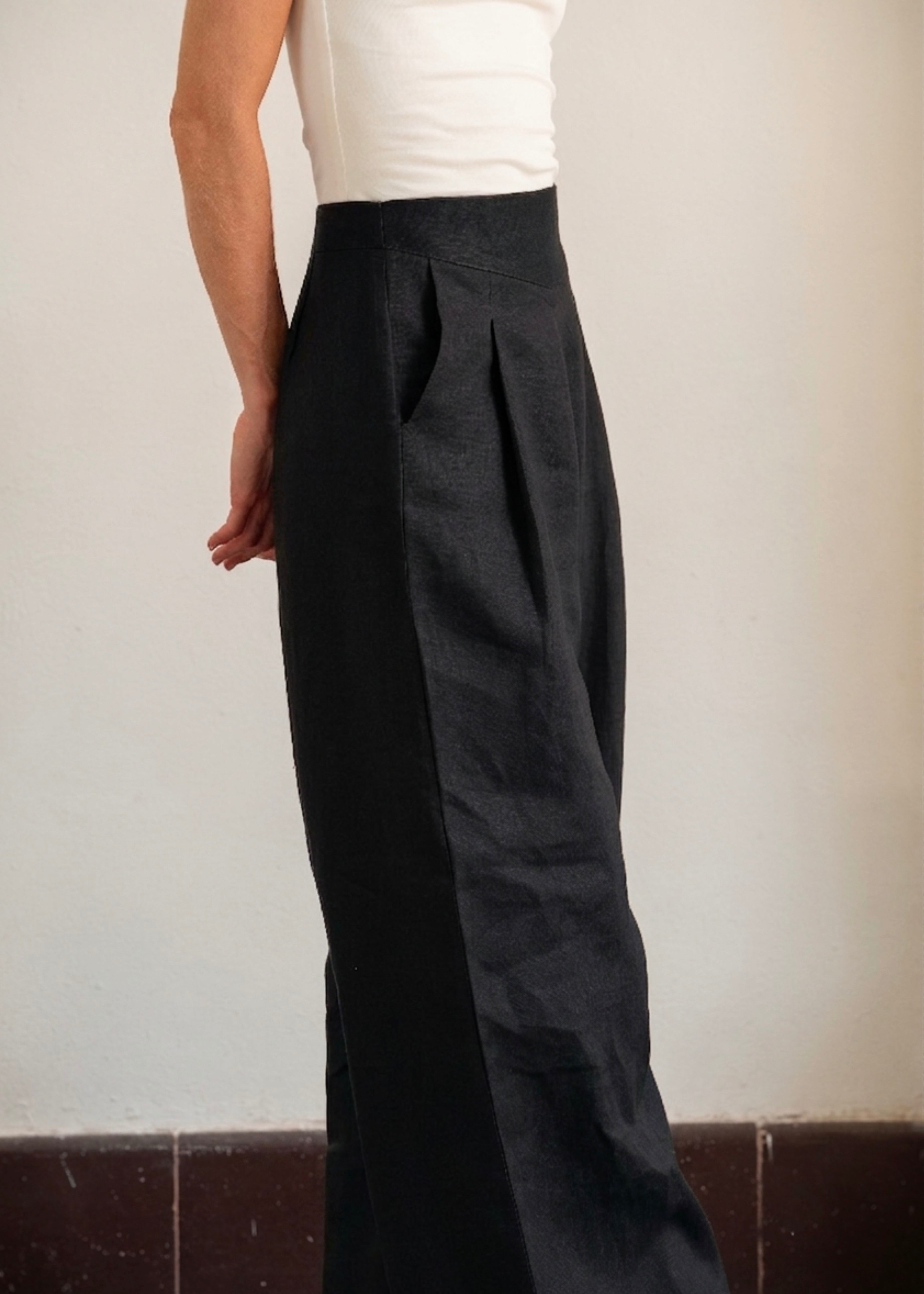 Wide Leg Pants - Black