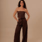 SUIT PANTS - DEEP BROWN