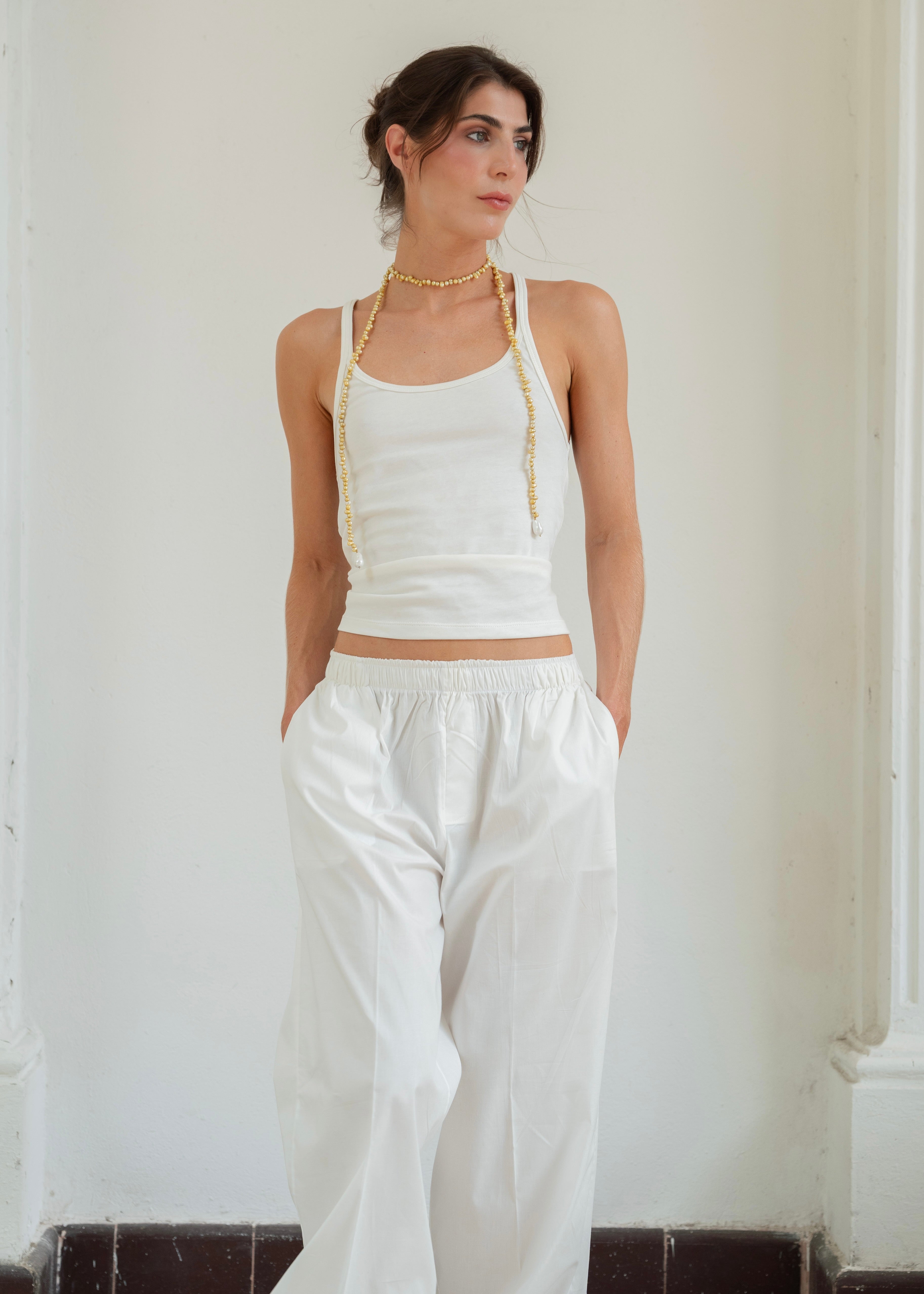 Fitted Tank Top - Ivory