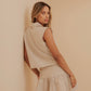 FOLD SKIRT - SAND