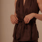 CROSSED VEST - DEEP BROWN