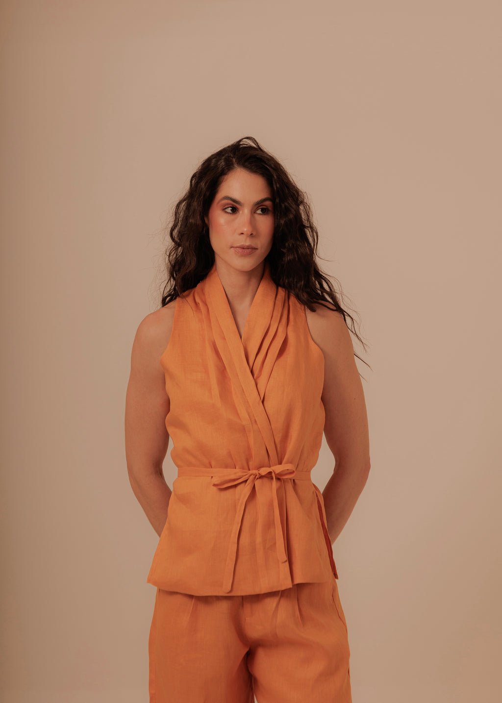 Crossed Vest - Tangerine