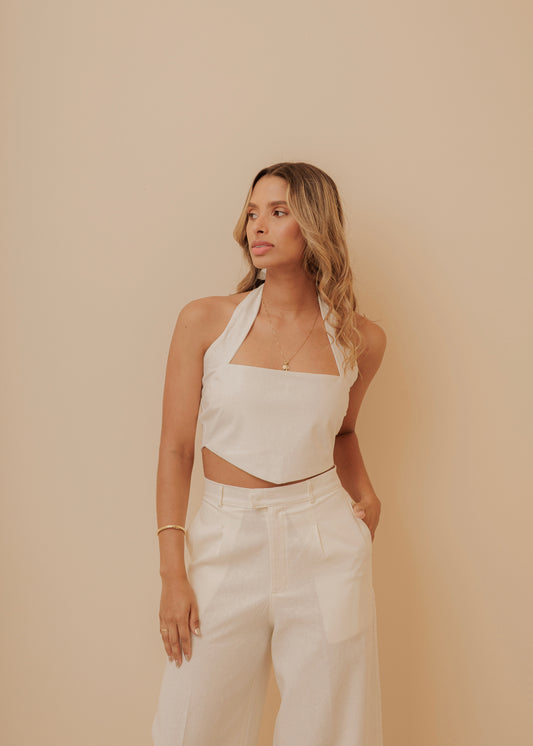 BACK BOW TOP-IVORY