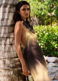 Long Halter Dress- Green Sunrise