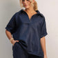 V NECK SHIRT - MIDNIGHT BLUE