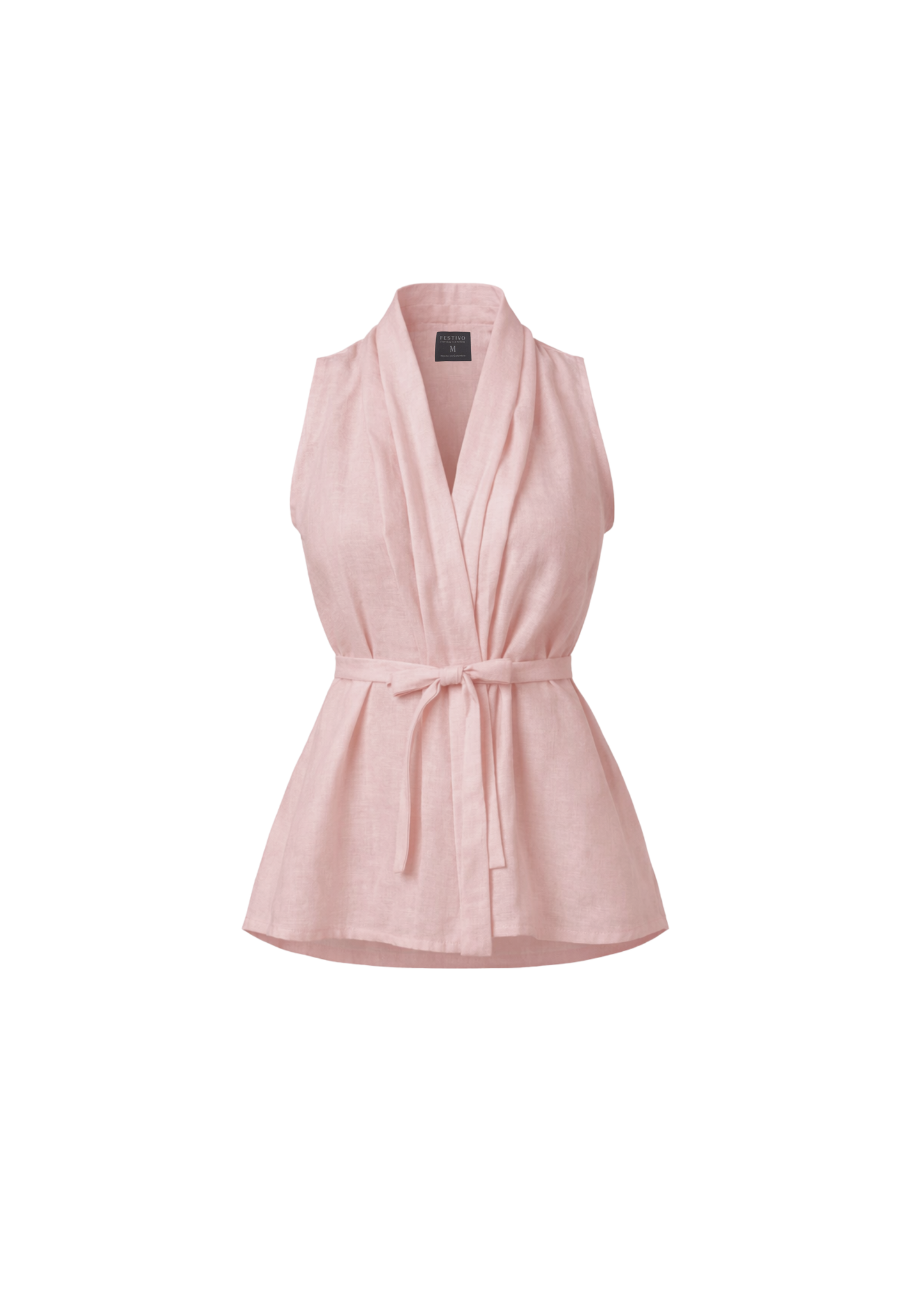 Crossed Vest - Dusty Rose