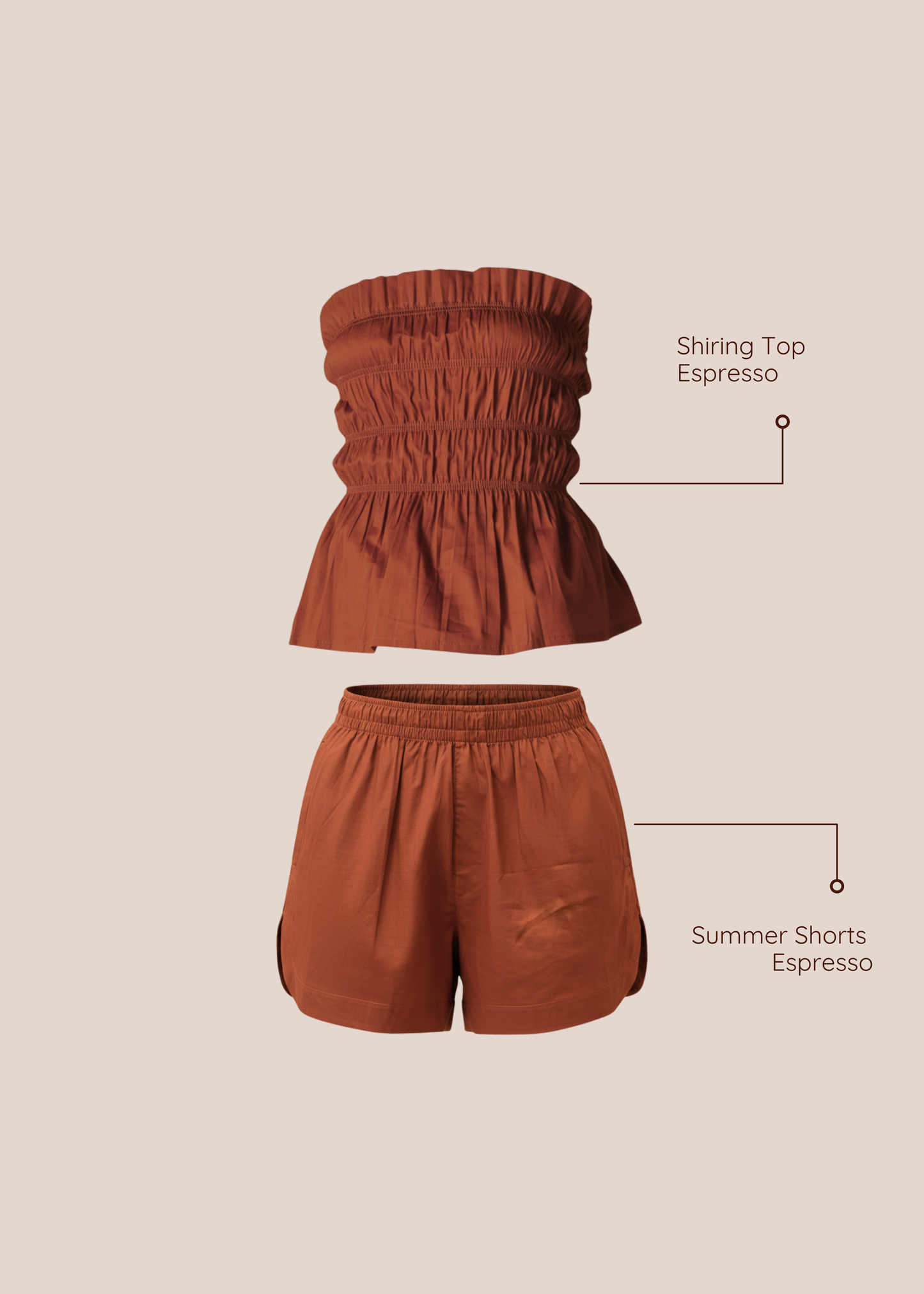 SHIRING SET COTTON  - ESPRESSO