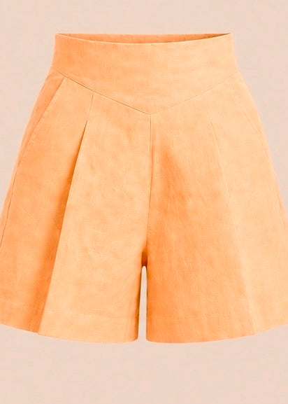 Wide Leg Shorts  - Soft Tangerine