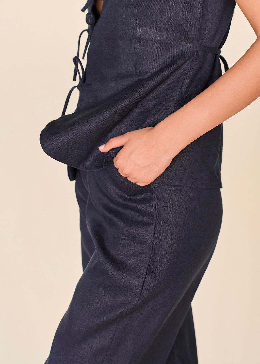 Medium Rise Pants - Midnight Blue