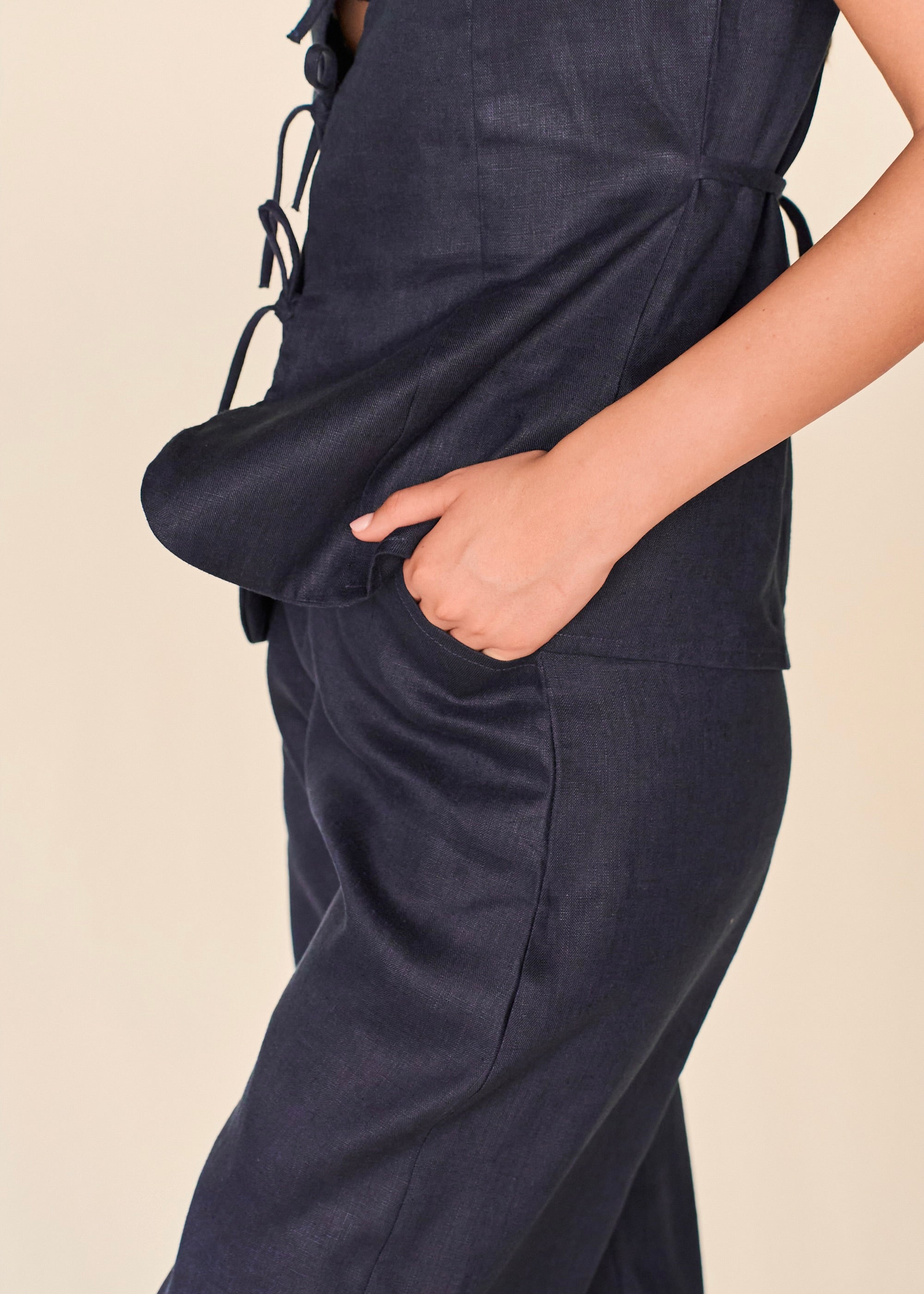 Medium Rise Pants - Midnight Blue