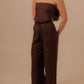 SUIT PANTS - DEEP BROWN