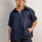 V NECK SHIRT - MIDNIGHT BLUE