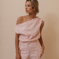 OFF SHOULDER TOP- DUSTY ROSE