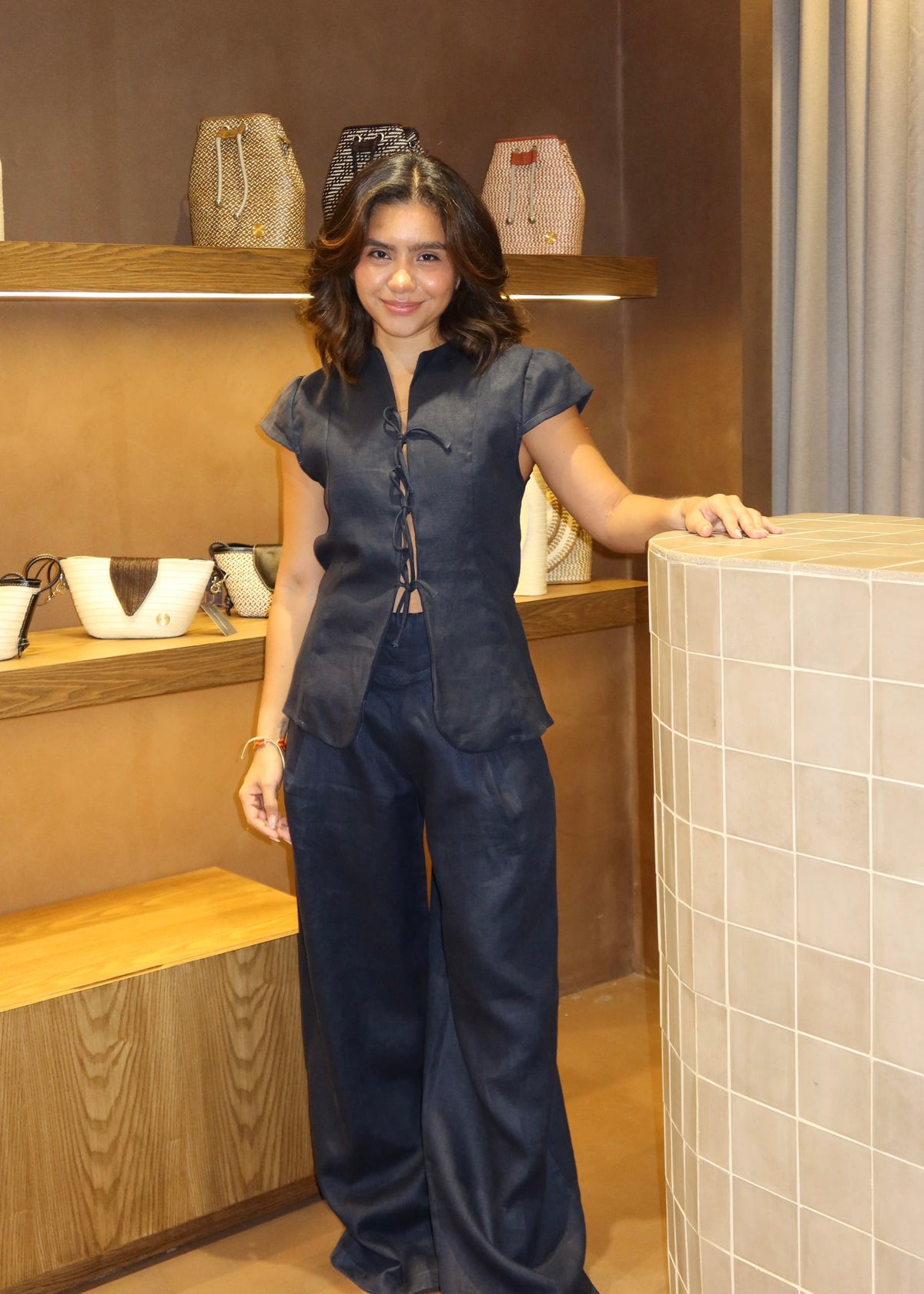 Wide Leg Pants - Midnight Blue