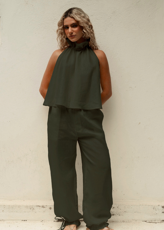 BREEZE PANTS  - PALM GREEN