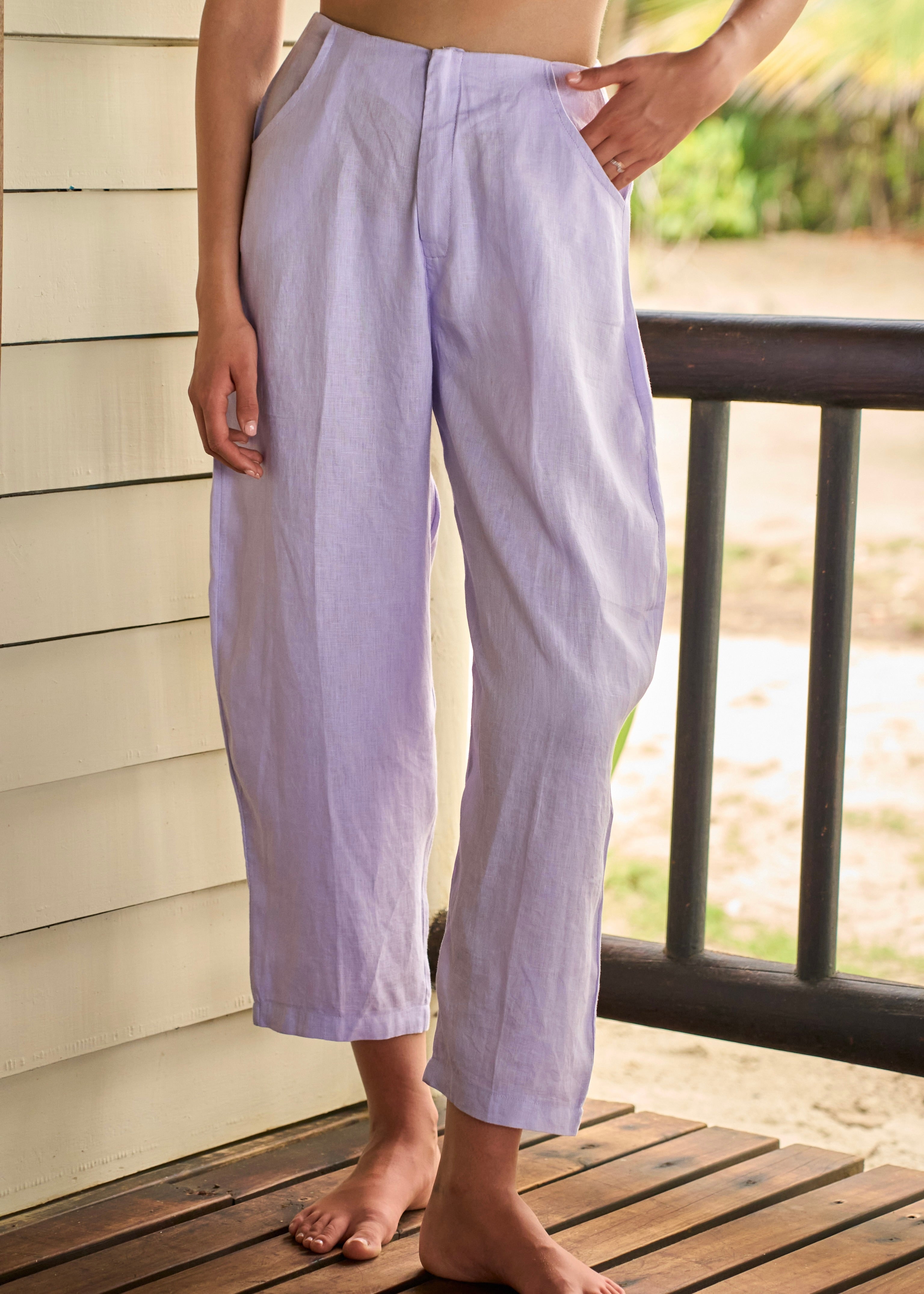 Medium Rise Pants - Soft Lavender