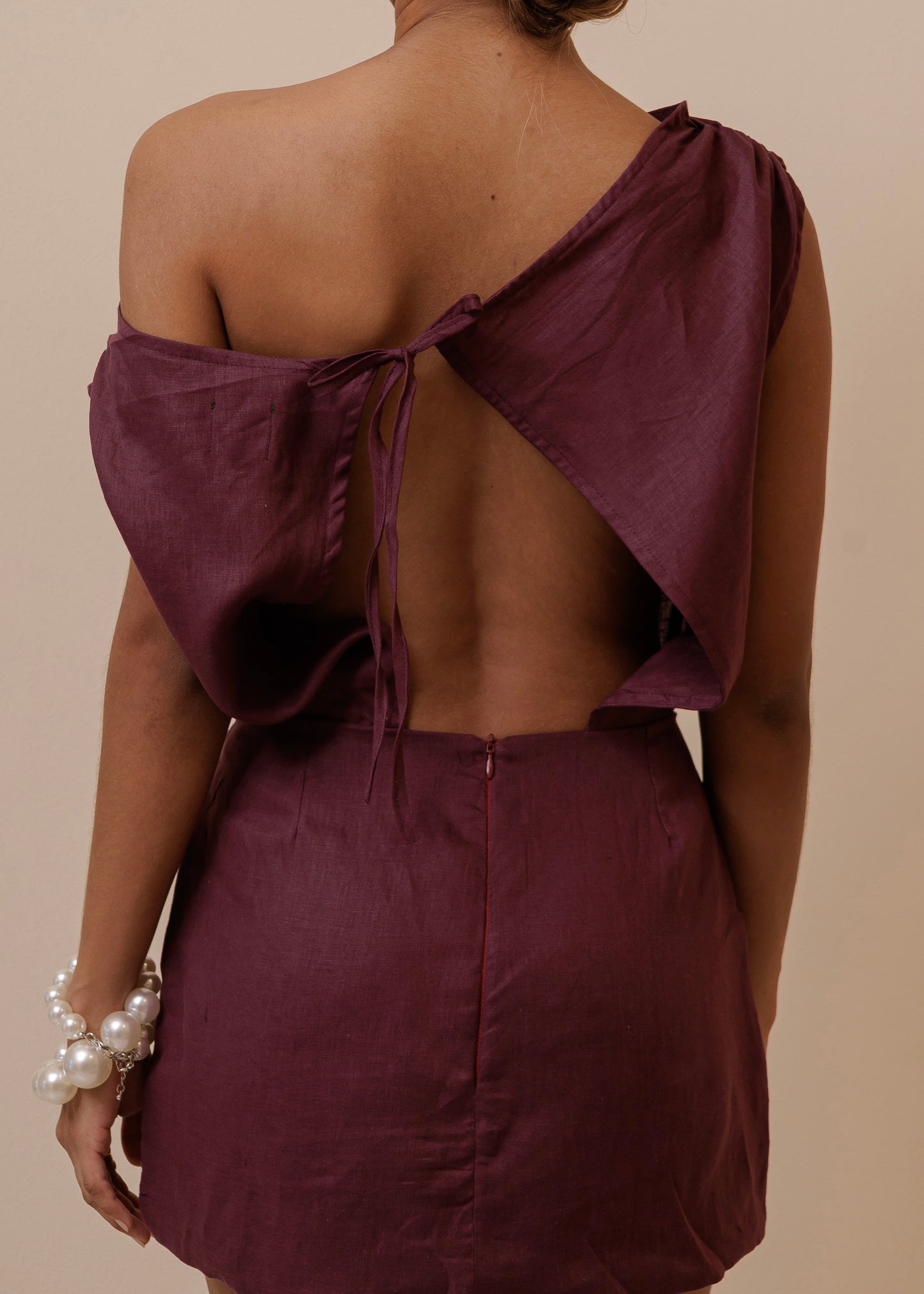 OFF SHOULDER DRESS- BURGUNDY