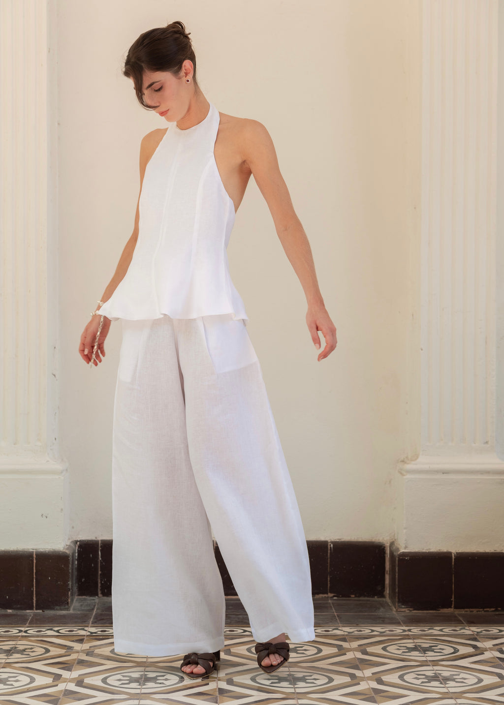 Wide Leg Pants- Coconut White