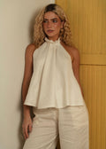 Halter Backless Top - Coconut White