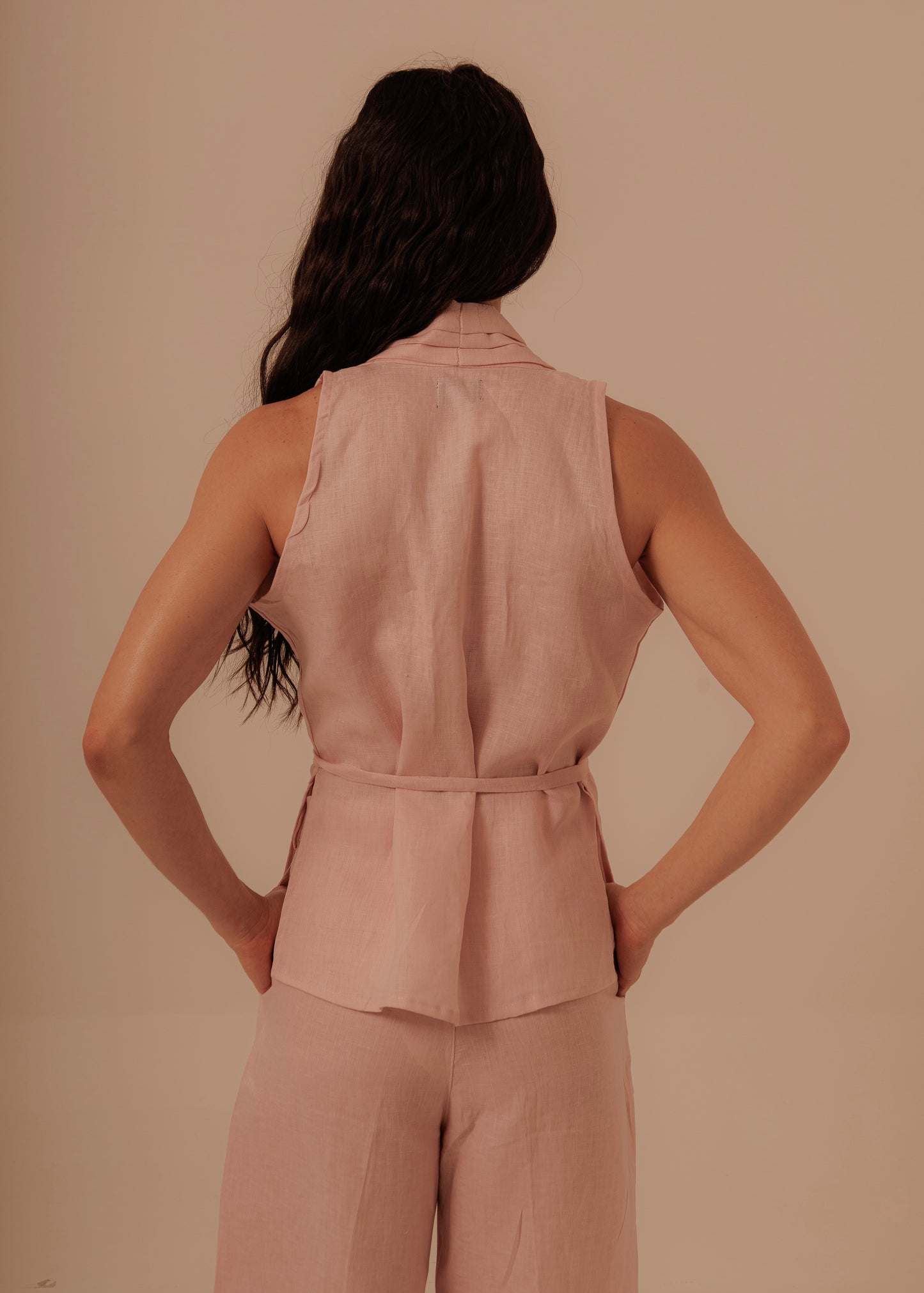 CROSSED VEST - DUSTY ROSE