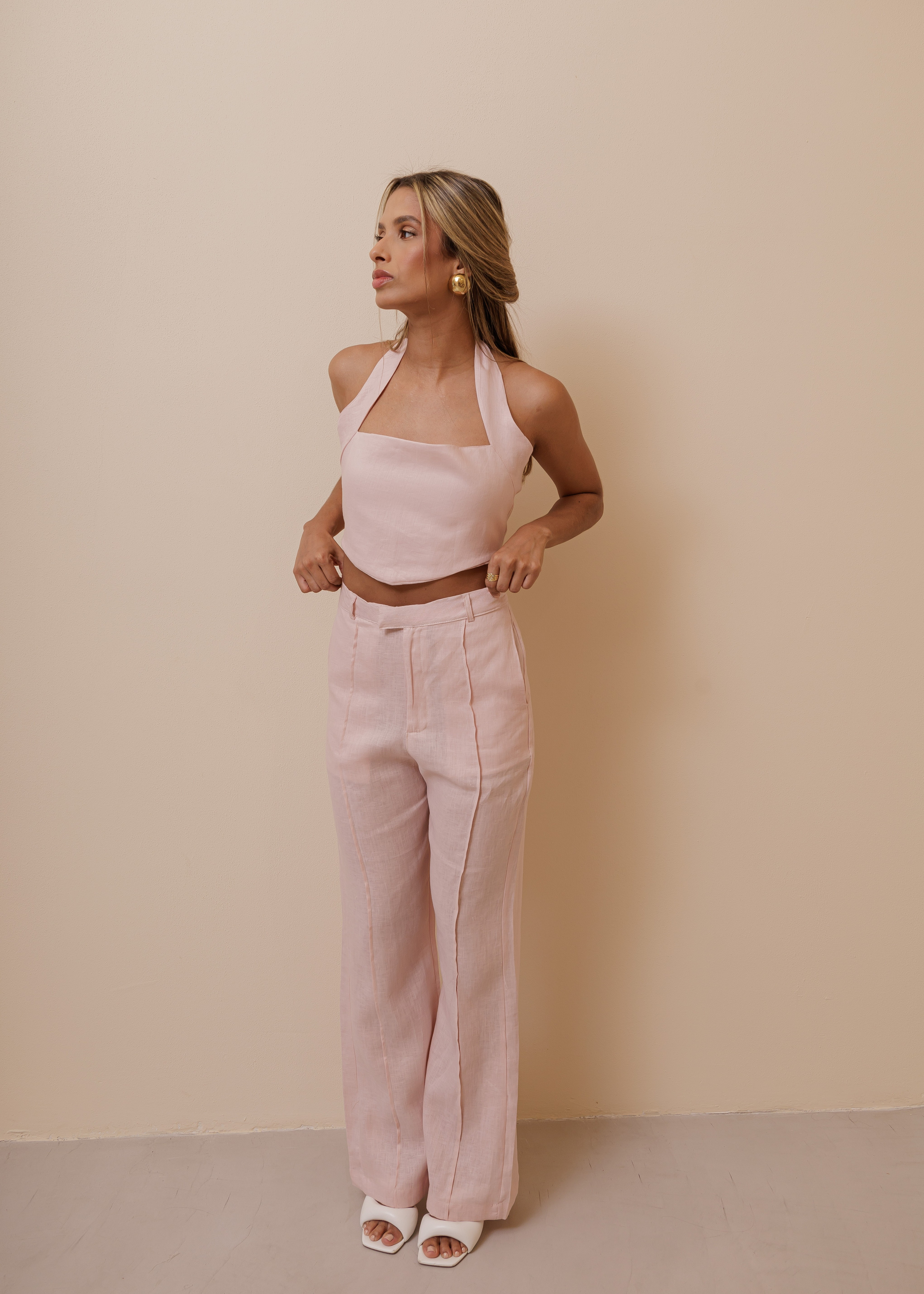 Back Bow Top - Dusty Rose
