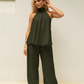 HALTER BACKLESS TOP - PALM GREEN