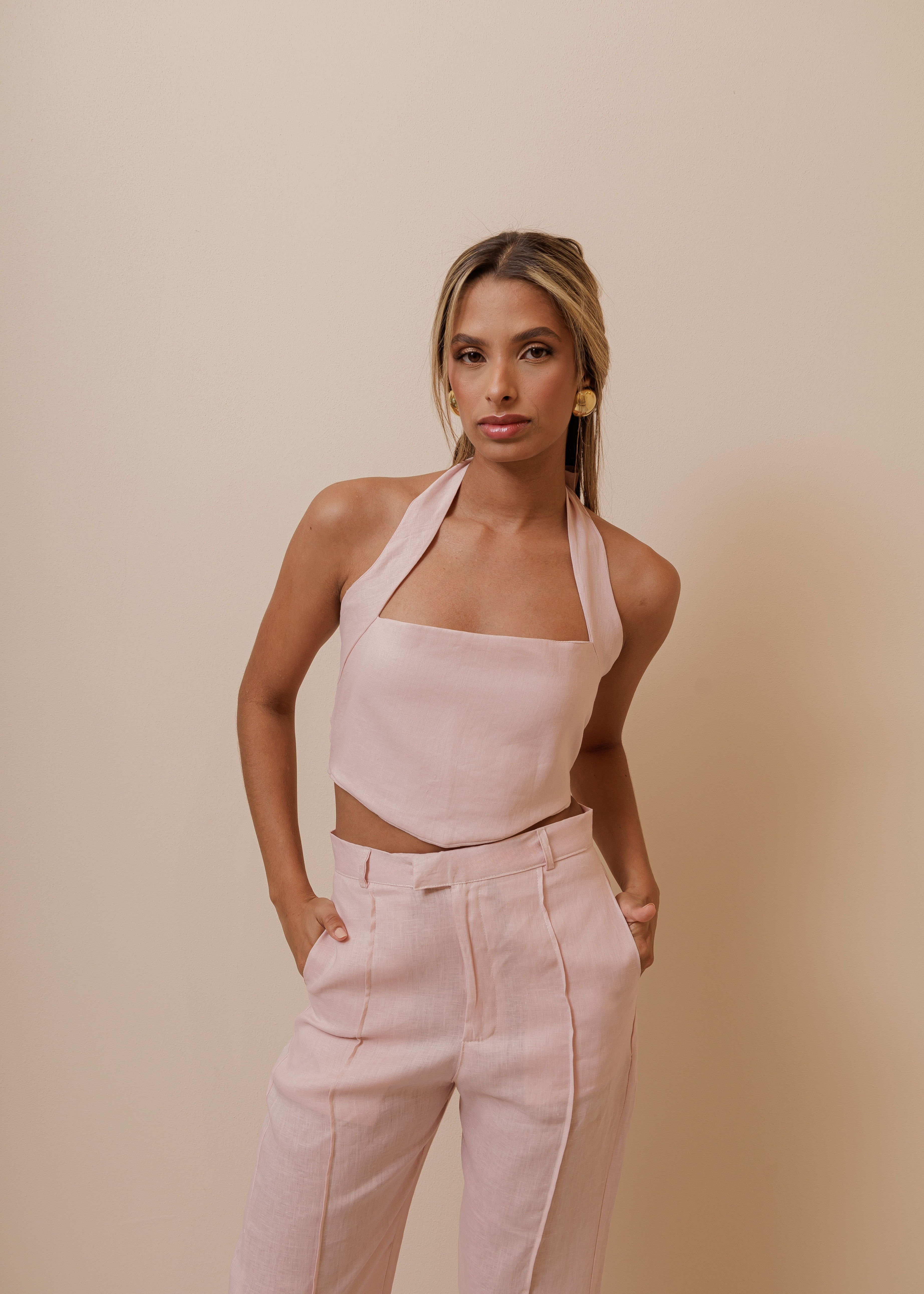 Back Bow Top - Dusty Rose