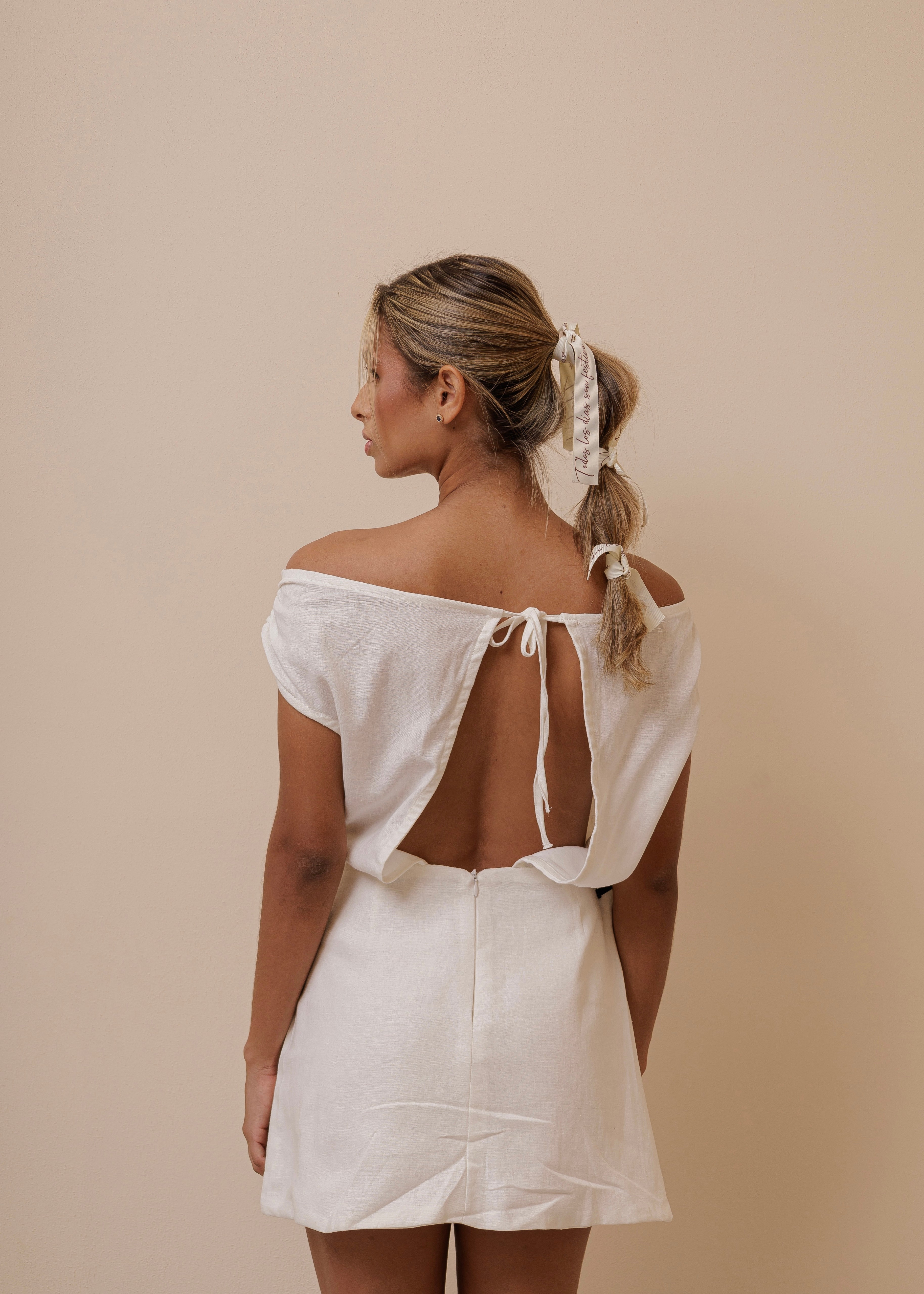 Off Shoulder Dress - Ivory