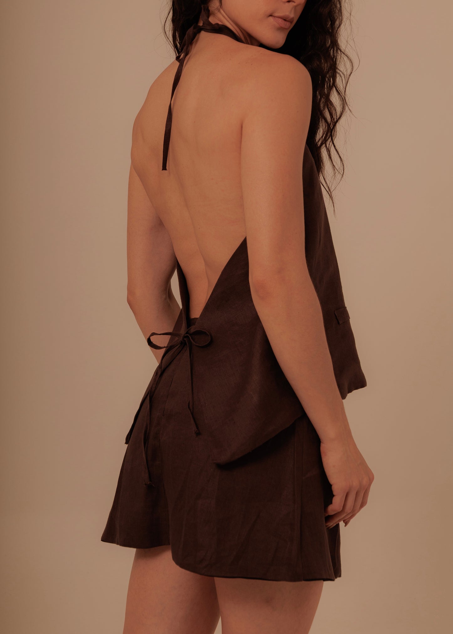 PARTY IN THE BACK VEST - DEEP BROWN