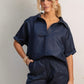 V NECK SHIRT - MIDNIGHT BLUE