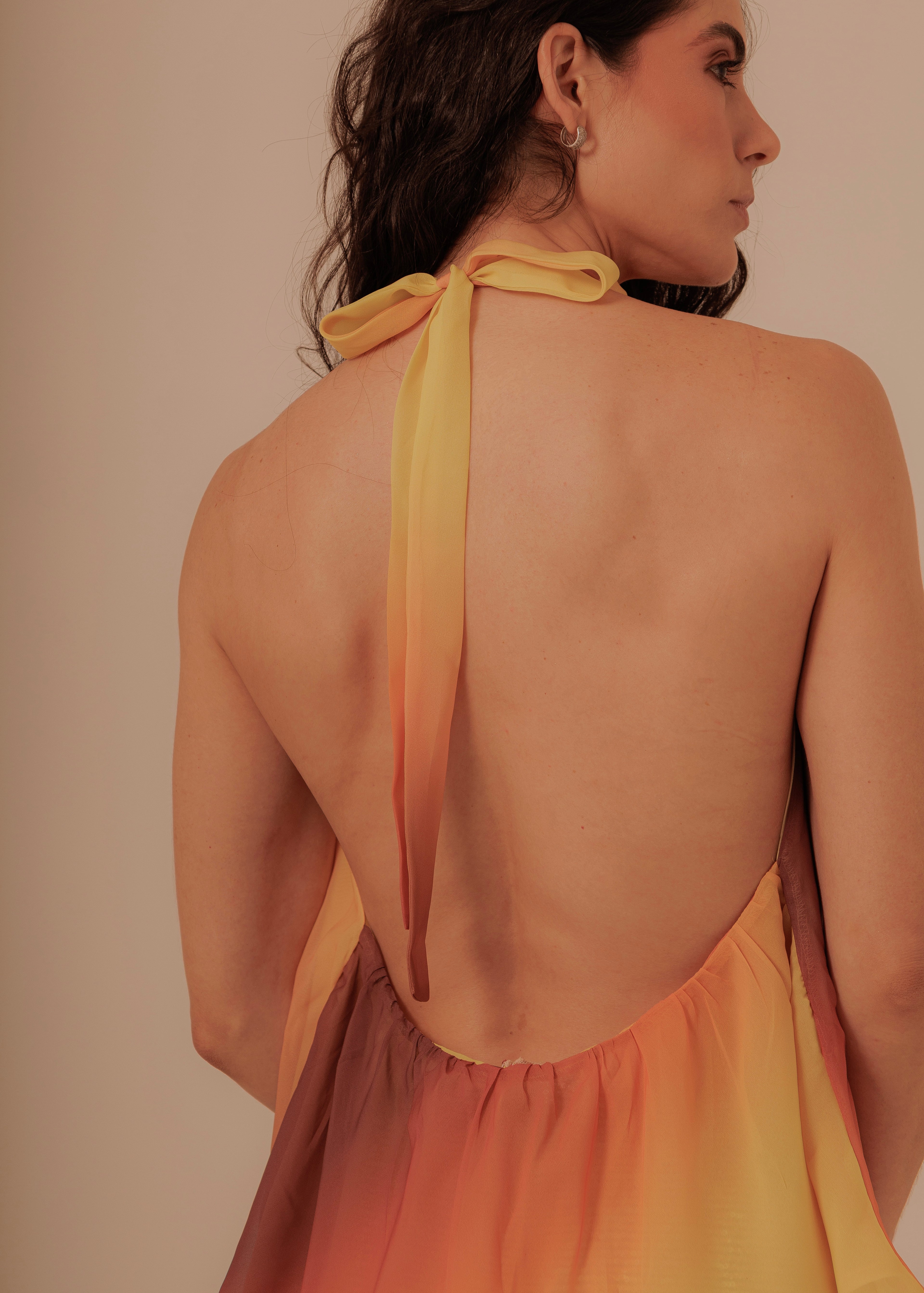 High Neck Top - Beach Sunset