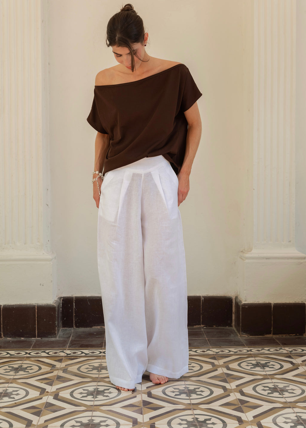 Wide Leg Pants- Coconut White