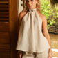 HALTER BACKLESS TOP - SAND